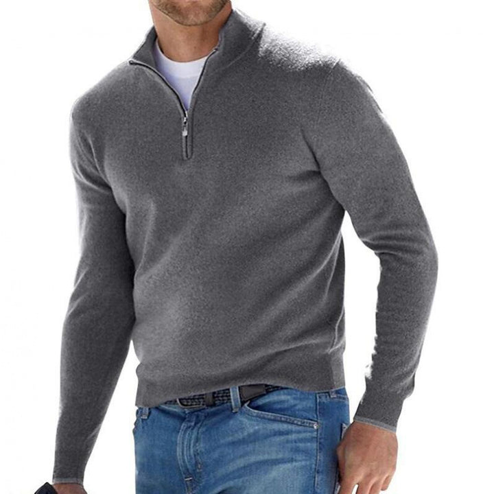 Men's Long Sleeve Cashmere Sweater, Simple Design