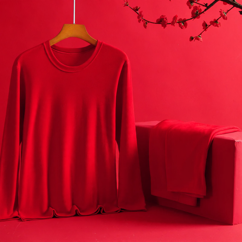 Thermal underwear set for women and men, round neck