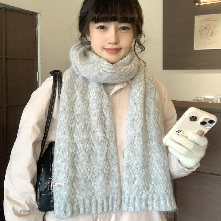 Knitted scarf made of alpaca wool blend, fashionable