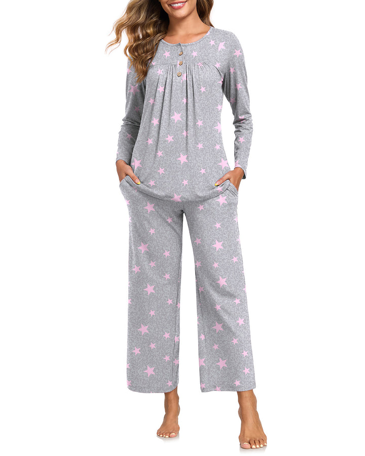 Ladies' Pajama Set, 2-piece, with Pockets