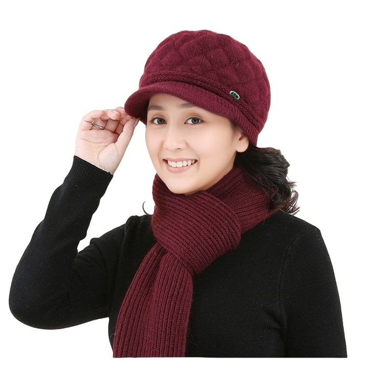 Winter Set: Knitted beret and scarf for women