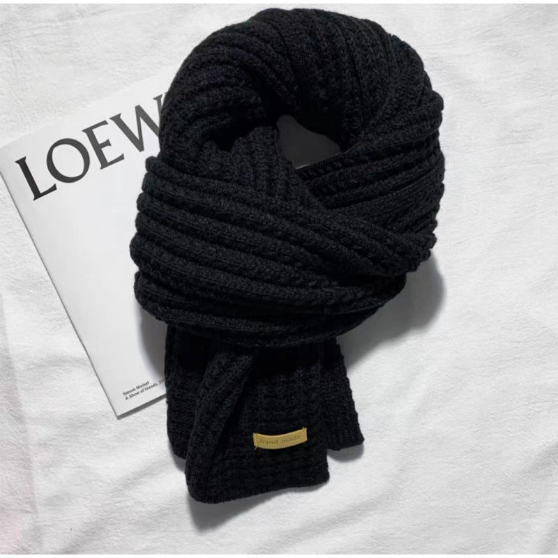 Solid color knitted scarf for women and men