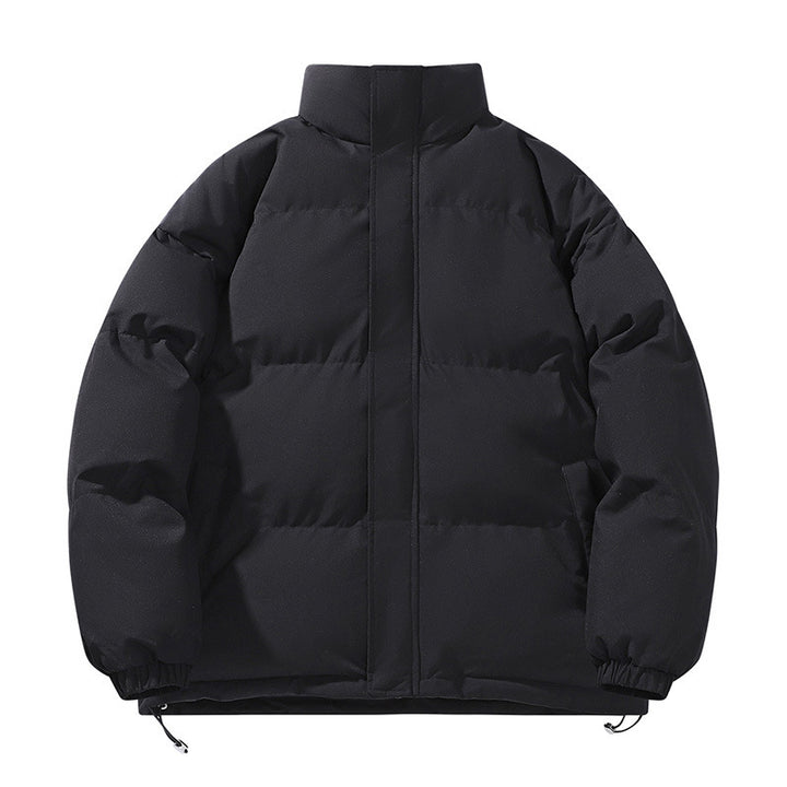 Men's quilted jacket, reversible, stand-up collar, loose fit