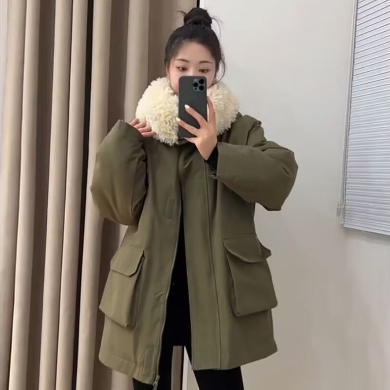Padded parka jacket in work style
