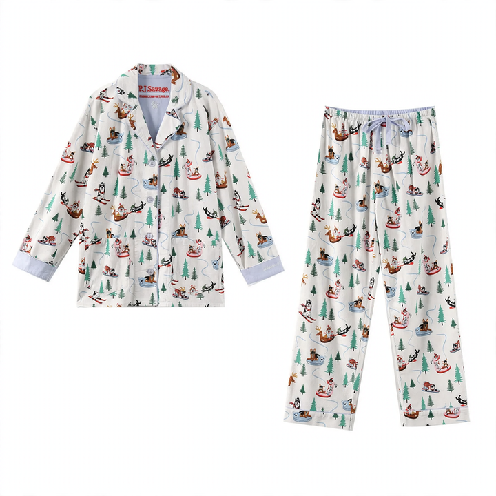 Women's Pajamas, Cotton, brushed on both sides, warm