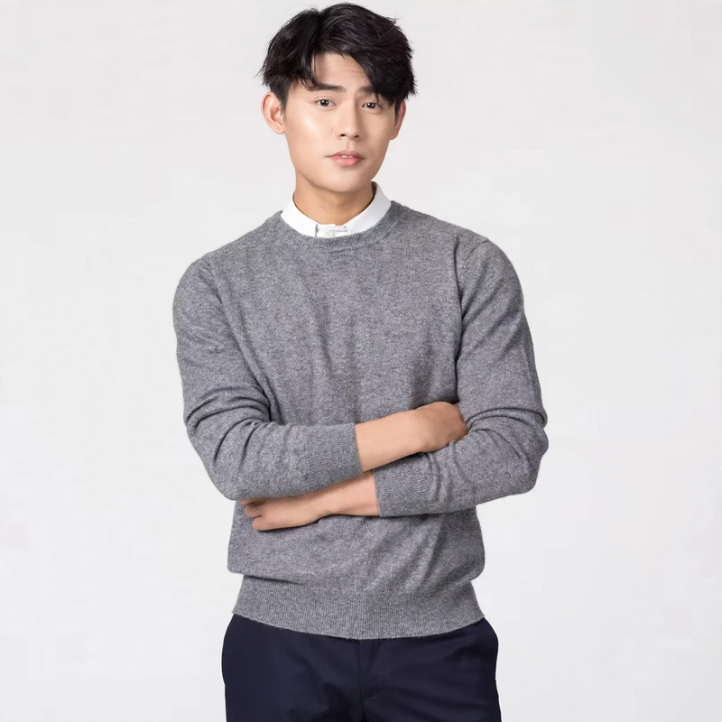 Men's knitted sweater with V-neck