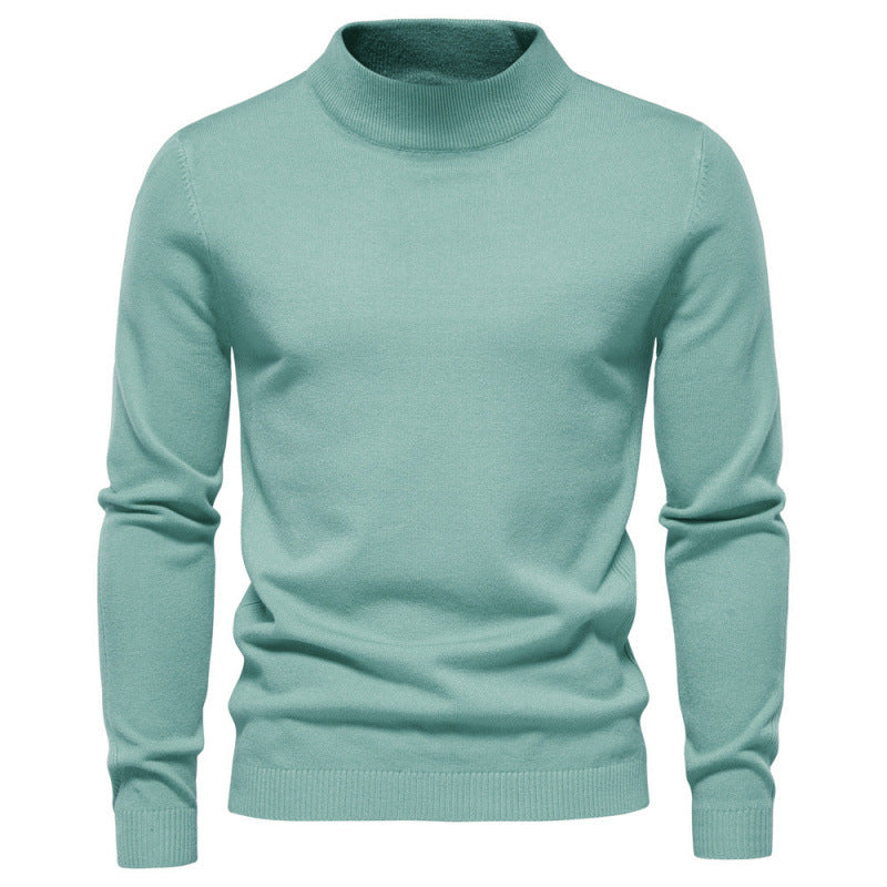 Men's turtleneck sweater, knitted, solid color