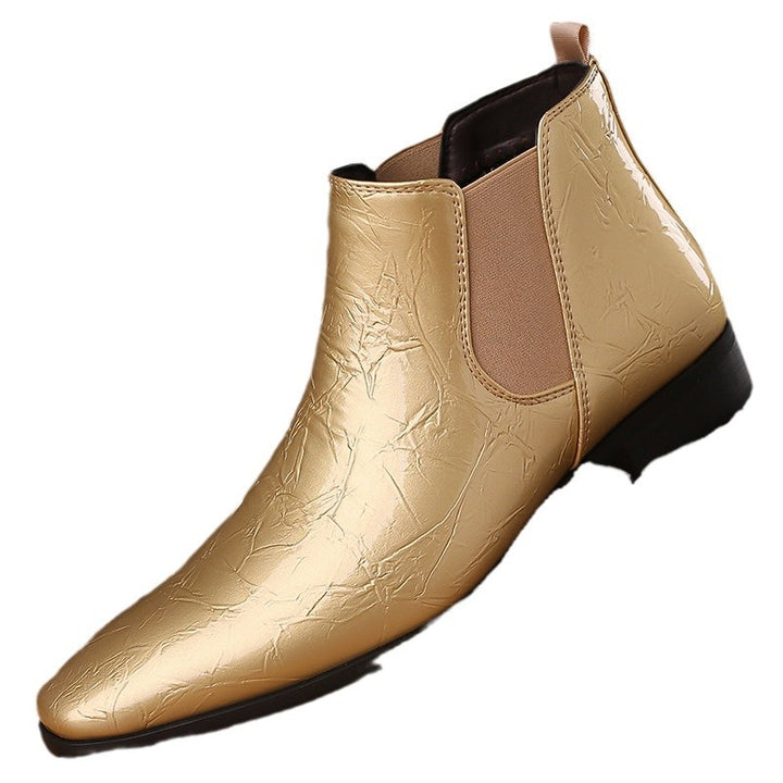 Men's Chelsea Boots, pointed toe, PU leather, flat heel