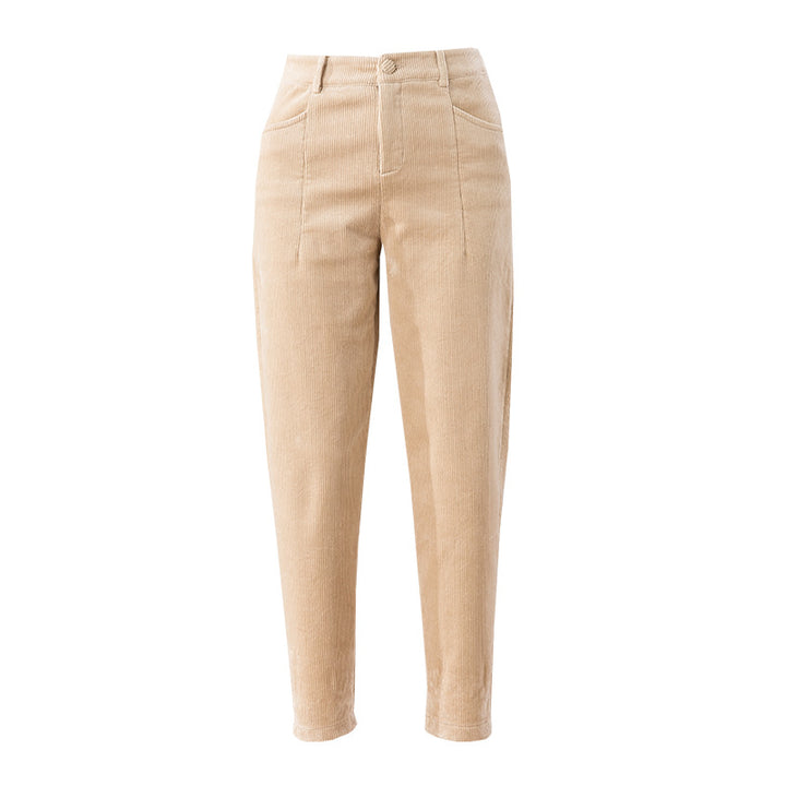 Loose-fitted cord harembottoms