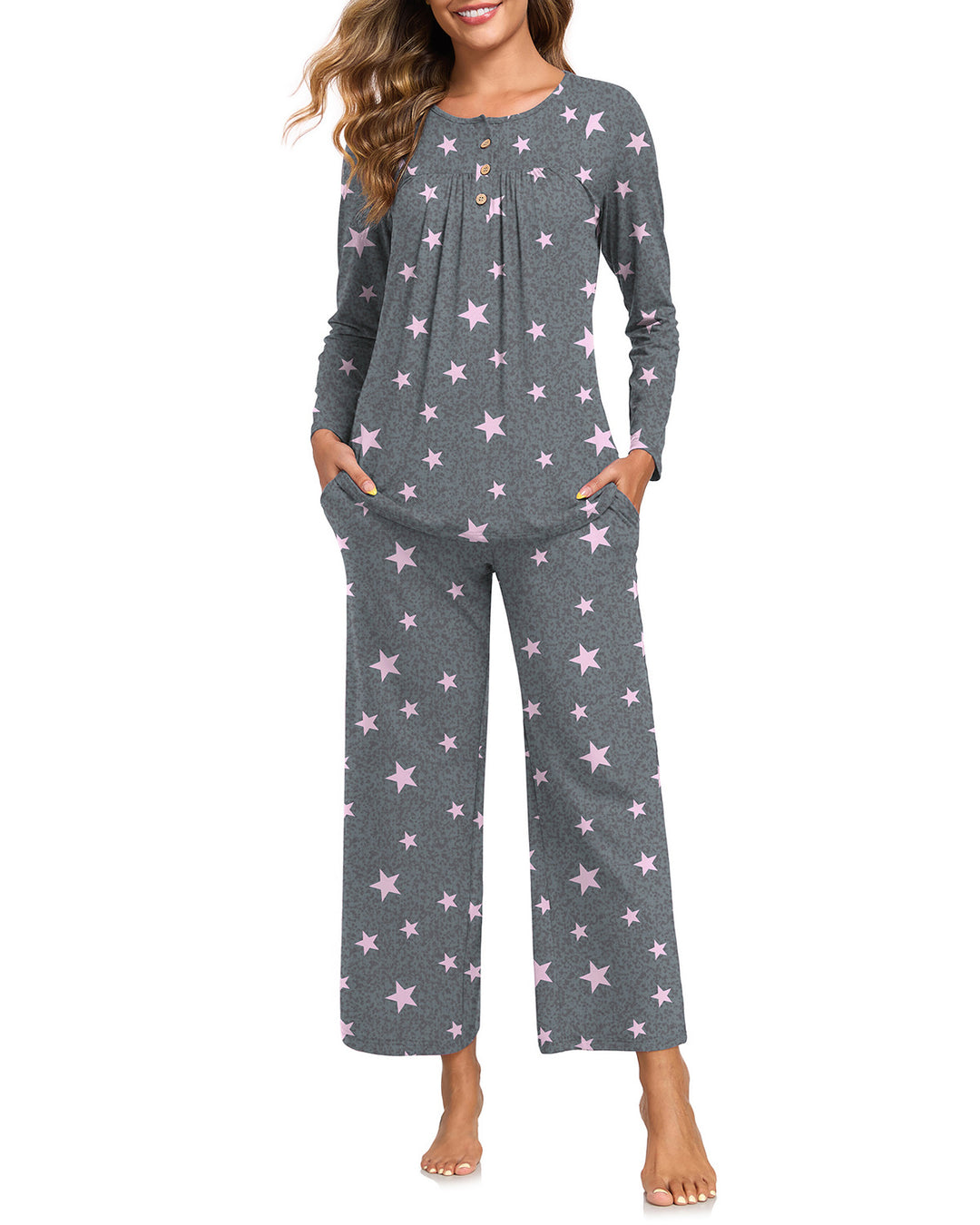 Ladies' Pajama Set, 2-piece, with Pockets
