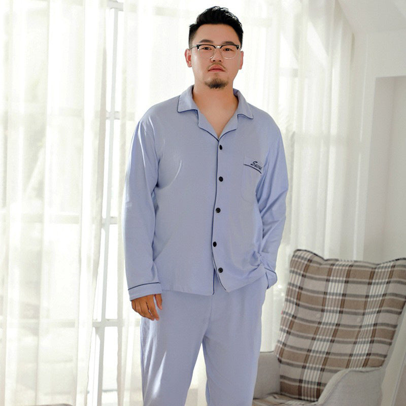 Generous men's house suit made of cotton, long-sleeved