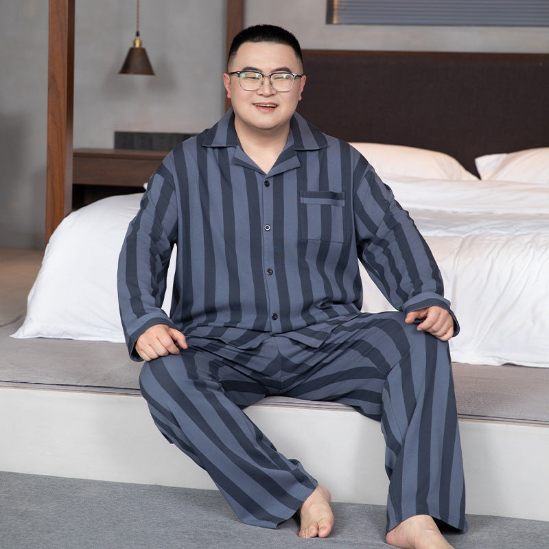 Men's Pajama Set, 100% Cotton, Long Sleeve, Plus Sizes
