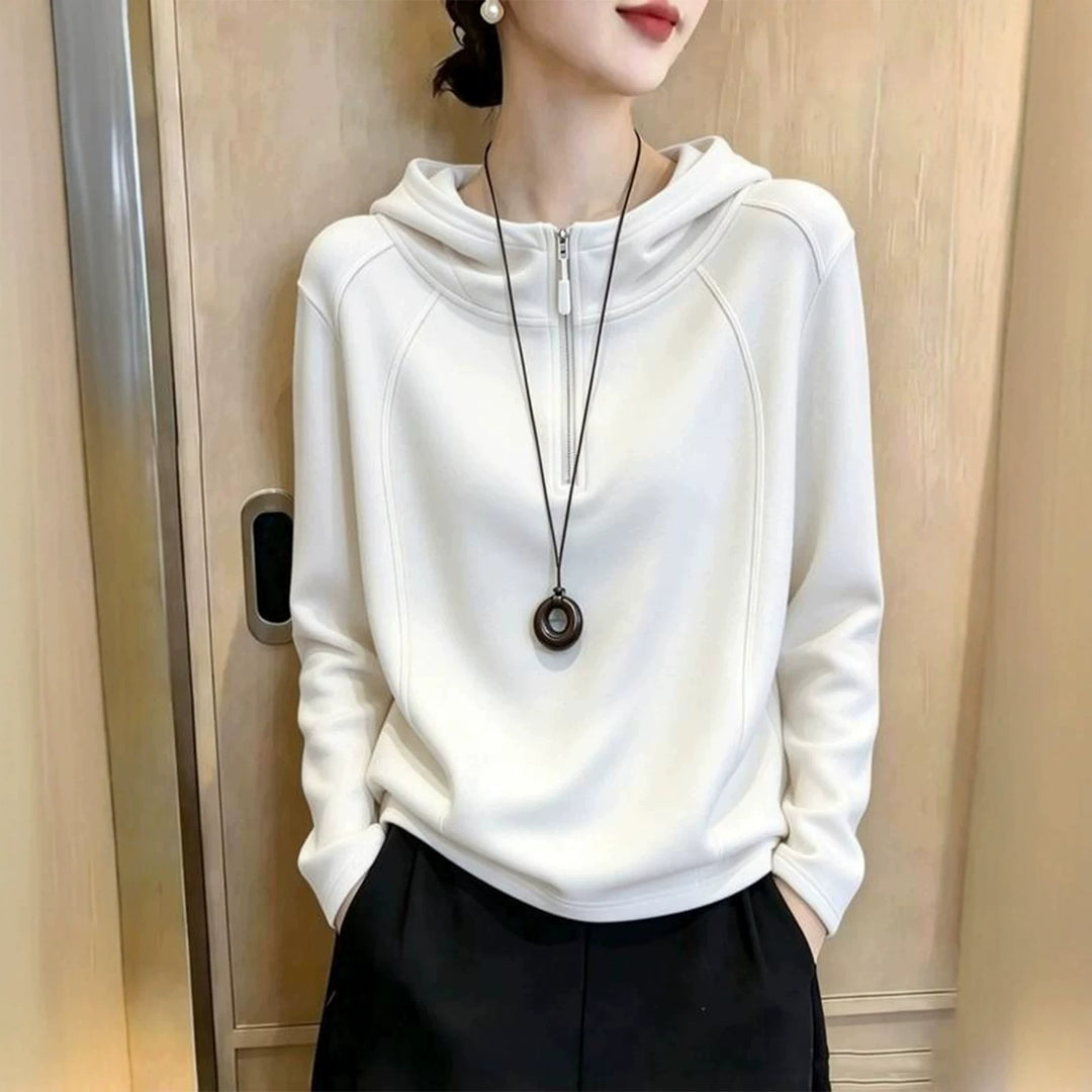 Hooded sweatshirt with zipper