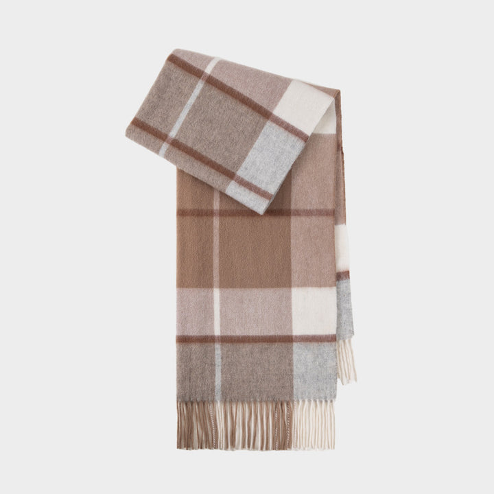 Large wool scarf, 200x70cm, checked