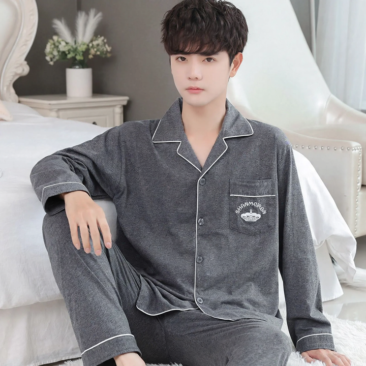 Men's Pajama Set, 100% Cotton, Long Sleeve