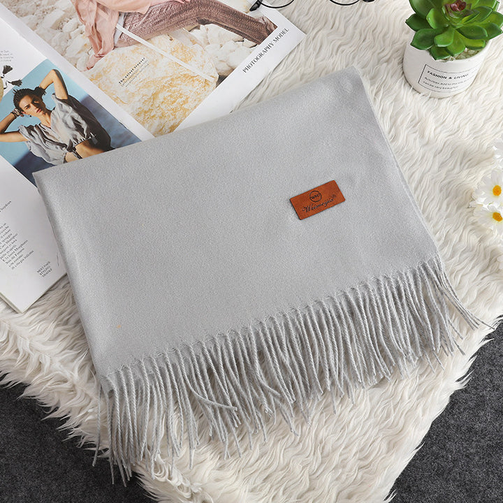 Winter scarf with fringes, 200x70 cm
