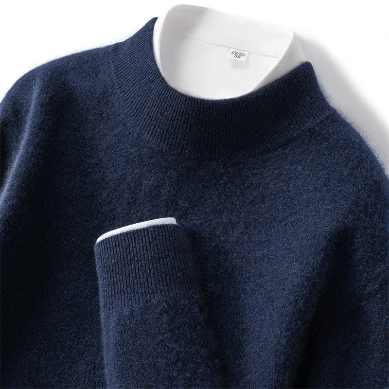 Men's cashmere sweater, 100% cashmere, stand-up collar