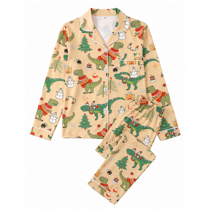 Women's Loungewear, Long Sleeve, Christmas Motif, Milk Silk