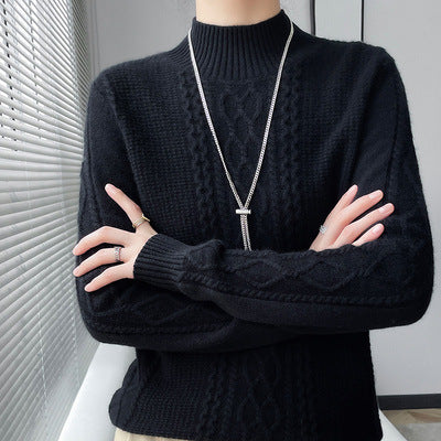 Women’s knit sweater, round neck, warming