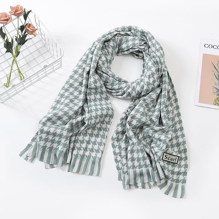 Checkered scarf in cashmere look, 70x200 cm