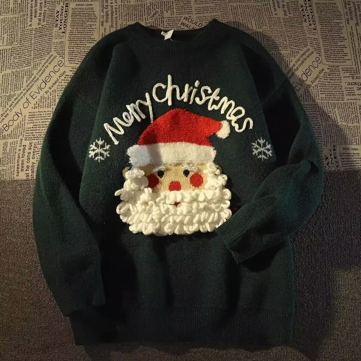 Christmas sweater for men, round neck, motif