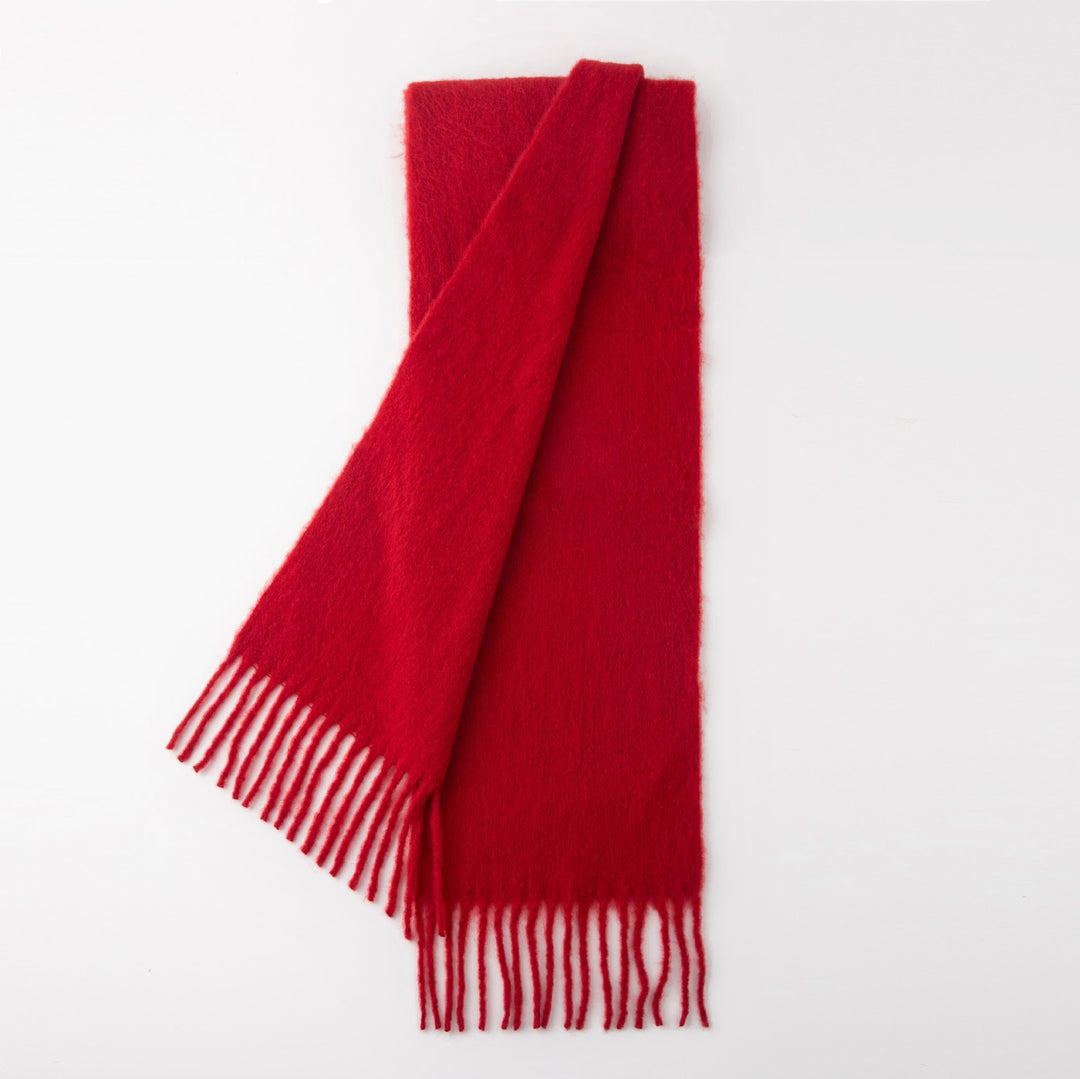 Fluffy wool-alpaca wool blend scarf
