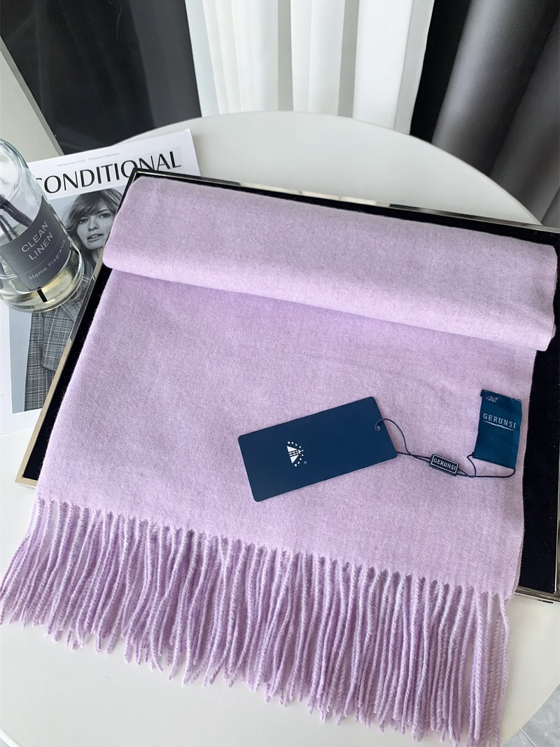 Cashmere scarf, solid color, 200x68 cm