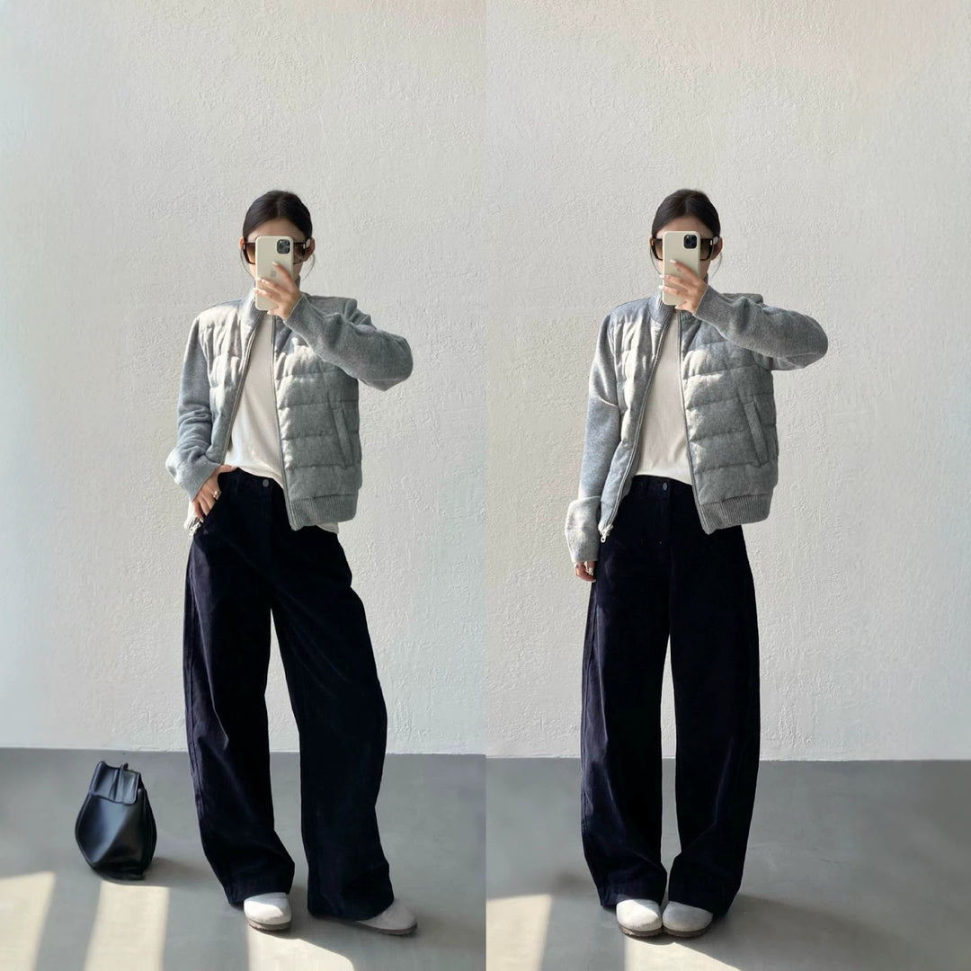 Cotton cord trousers, wide cut, lined, Autumn/Winter