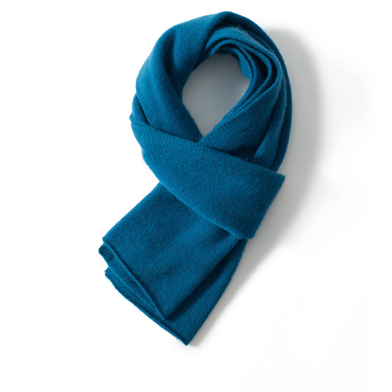 Cashmere scarf, knitted, solid color, 150x26 cm