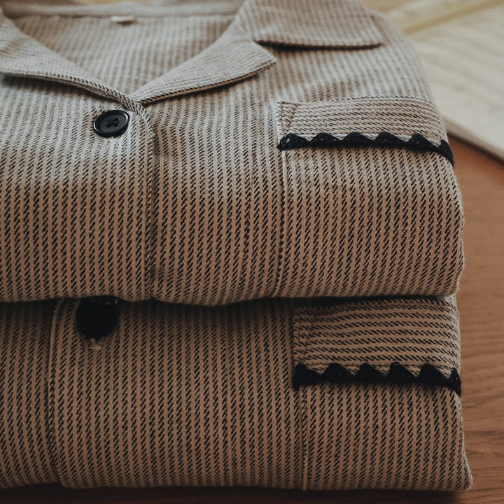 Men's house suit made of pure cotton, striped