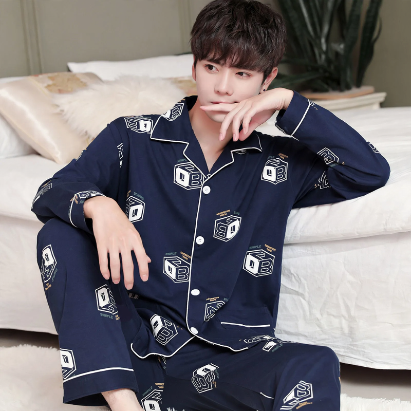 Men's Pajama Set, 100% Cotton, Long Sleeve