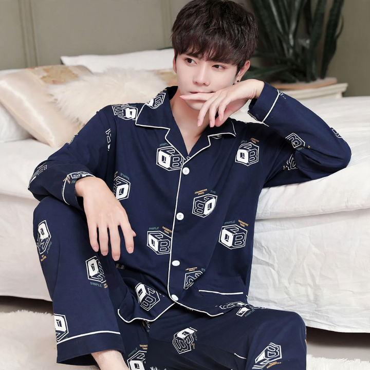 Men's Pajama Set, 100% Cotton, Long Sleeve