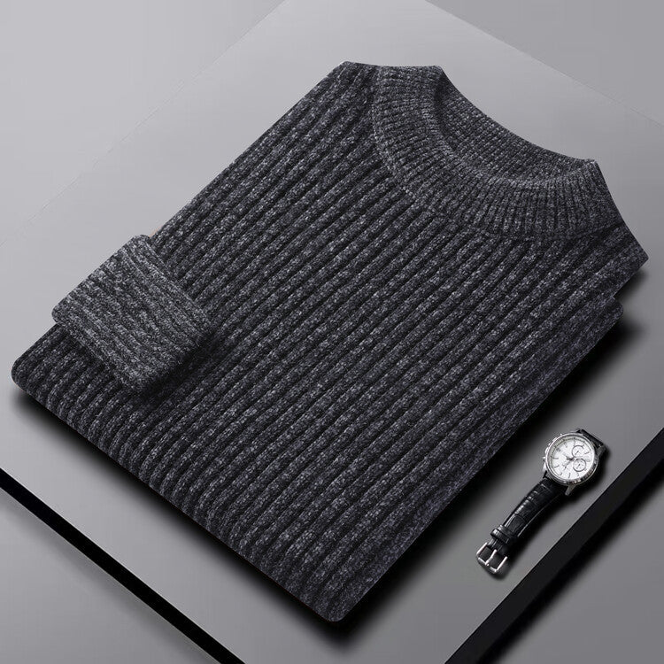 Men's Chenille Pullover with High Collar