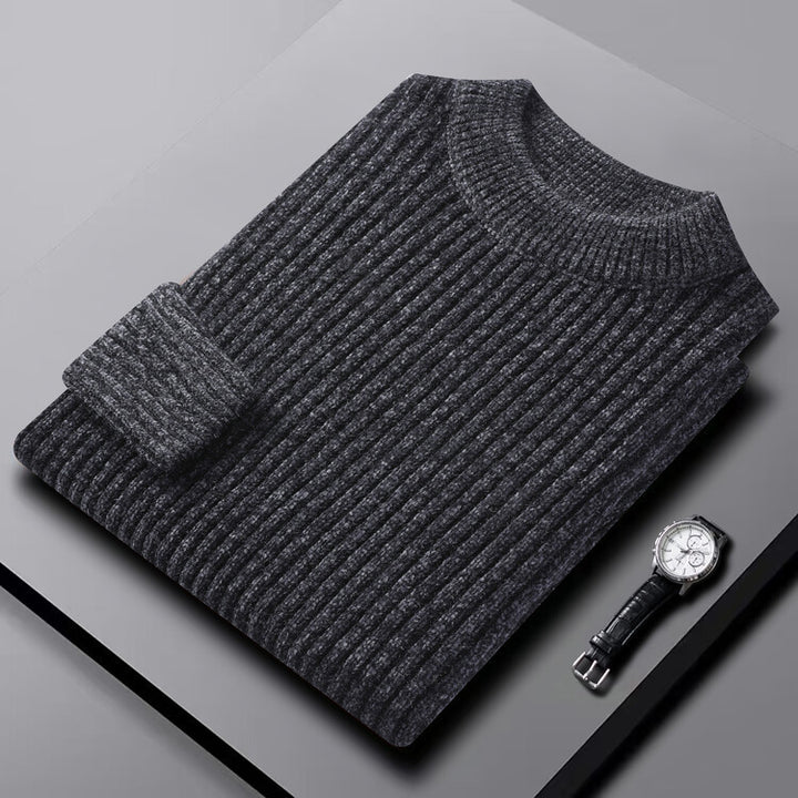 Men's Chenille Pullover with High Collar