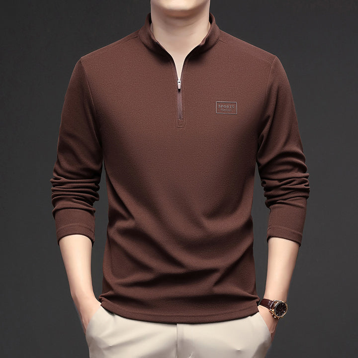 Men's sweatshirt with zipper and stand-up collar