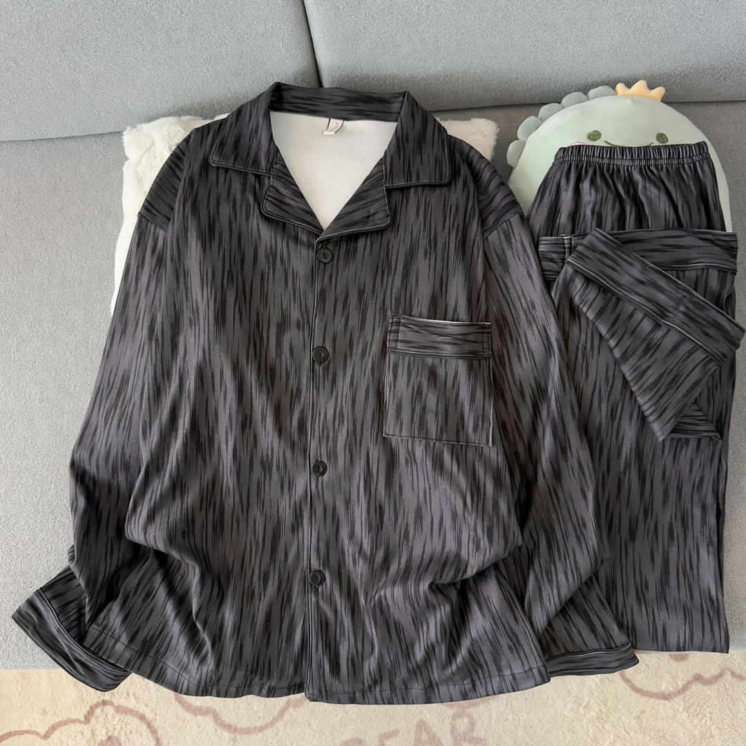 Men's Pajama Set, warm thermal material, loose fit