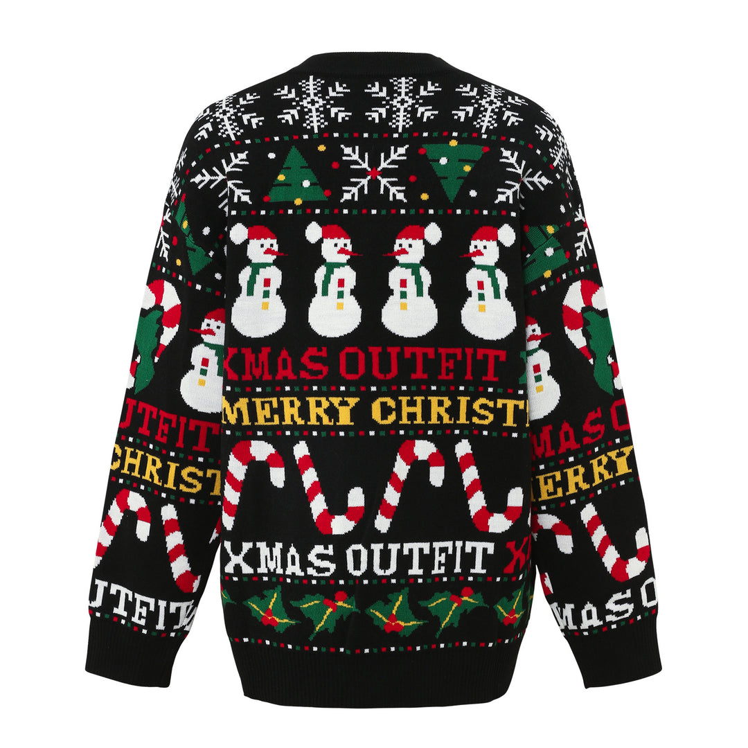 Festive Jacquard Knit Sweater