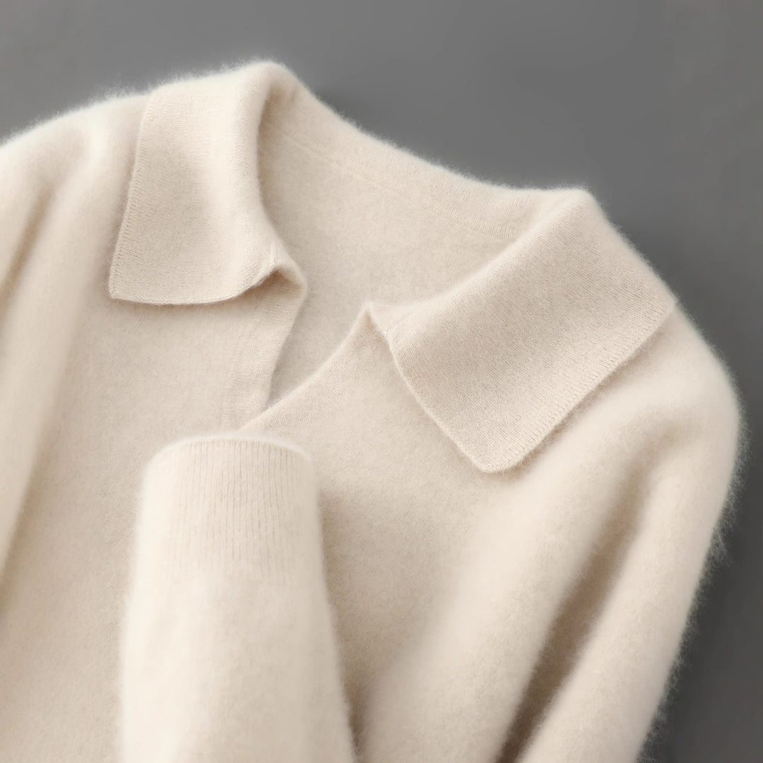 Men's wool sweater with collar, business casual