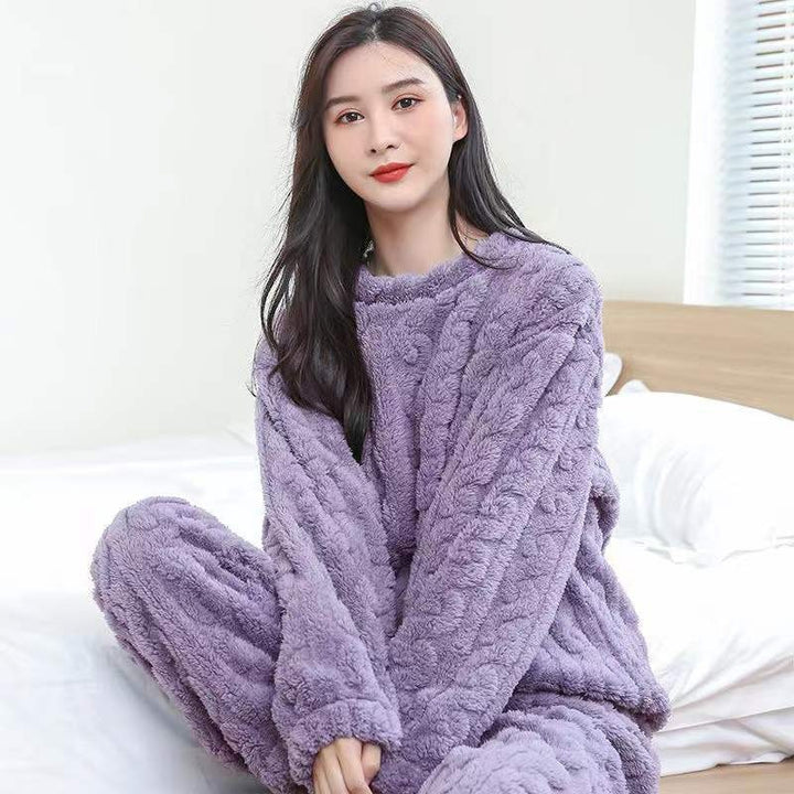 Women's house suit, coral fleece, lined, long-sleeved