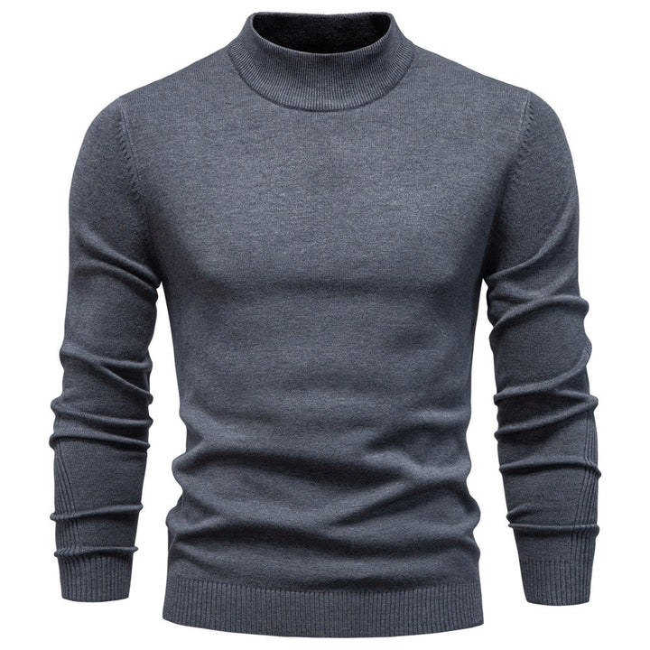 Men's turtleneck sweater, knitted, solid color