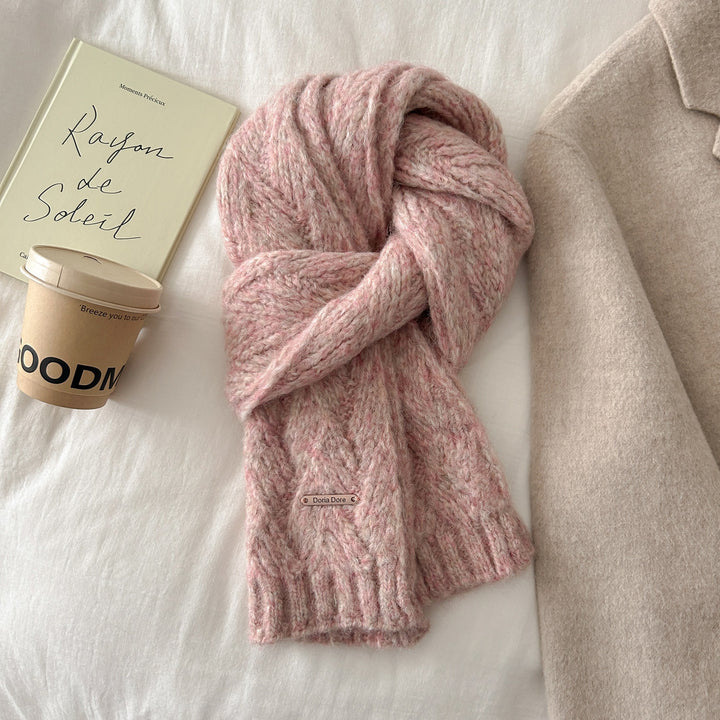 Alpaca wool blend scarf, knitted