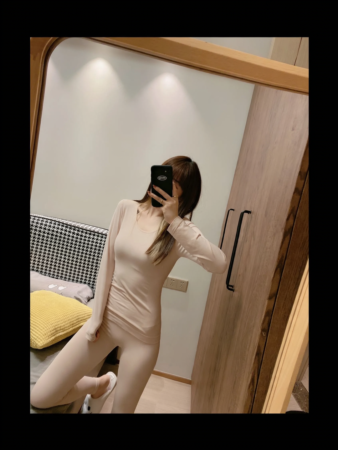 Ladies thermal underwear set, warming, shaping, round neck