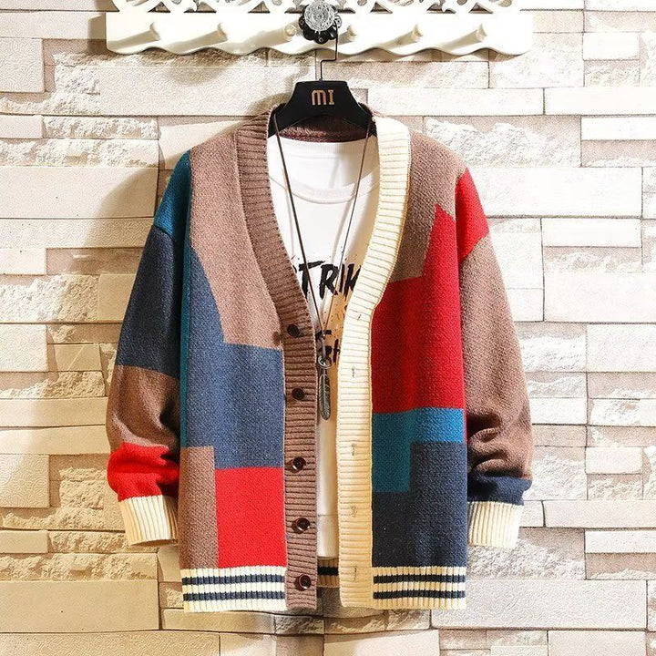 V-neck cardigan for men, loose fit
