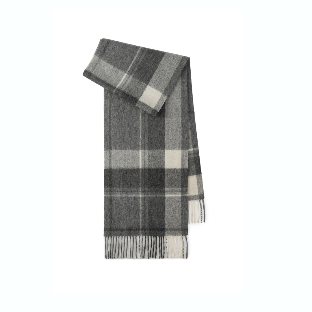 Checked wool scarf, 100% wool, 180x30 cm