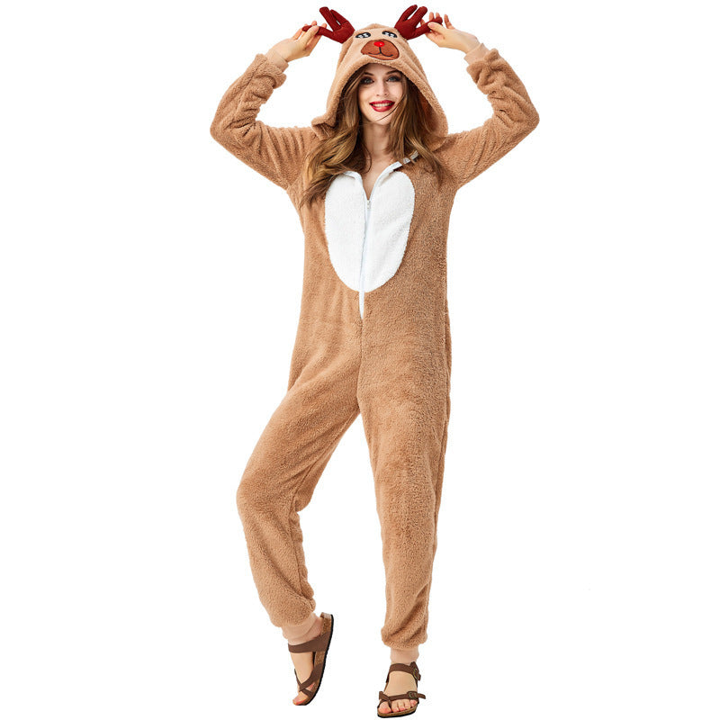 Playful reindeer pajamas for women