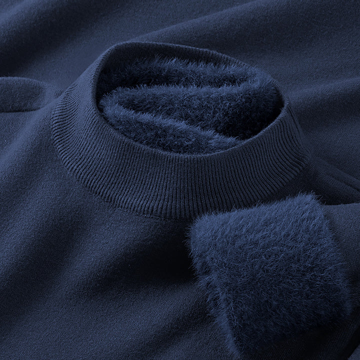 Men's pullover with standing collar made of modal wool blend