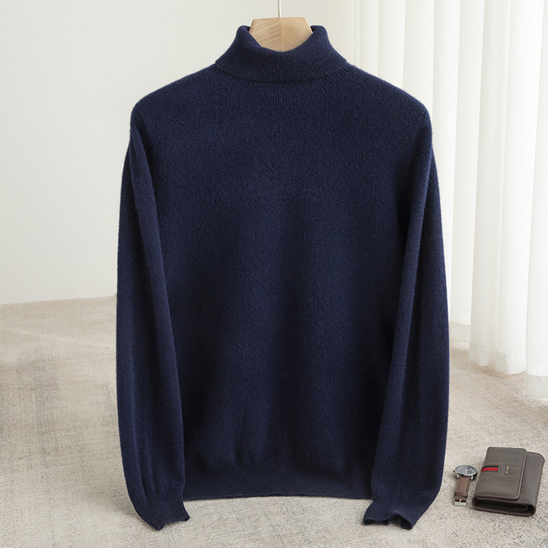 Men's turtleneck sweater made of 100% wool, seamless