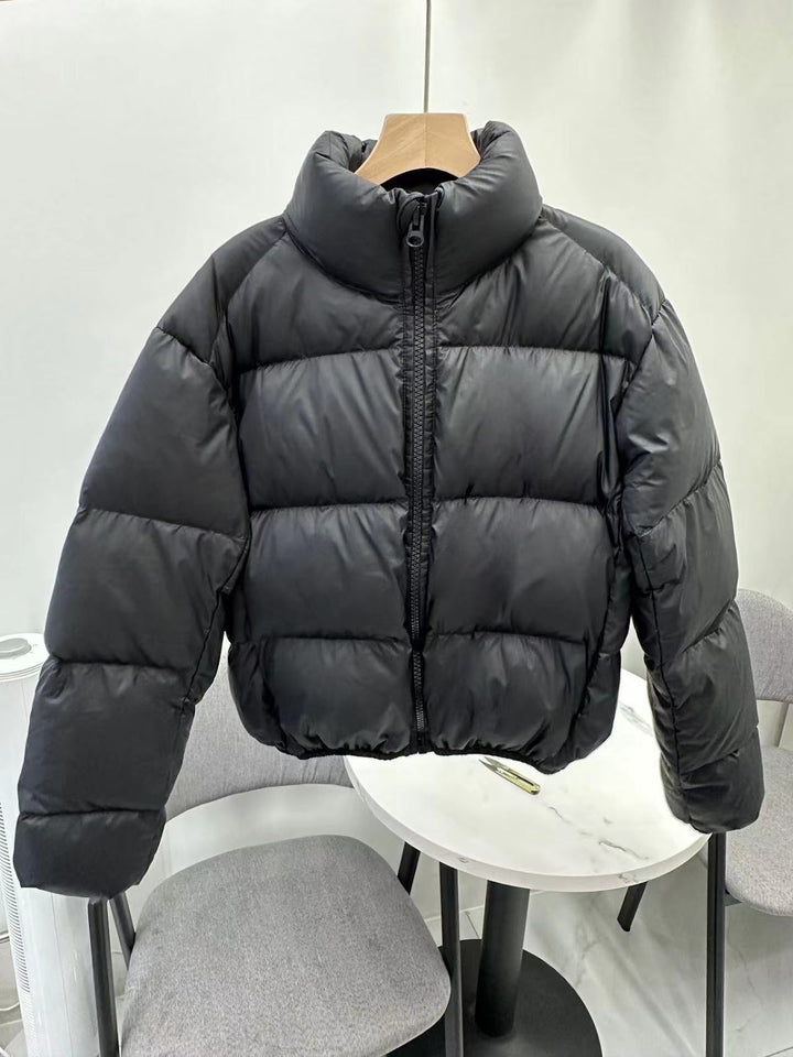 Women's Down Jacket, Short, White Duck Down, Stand Collar