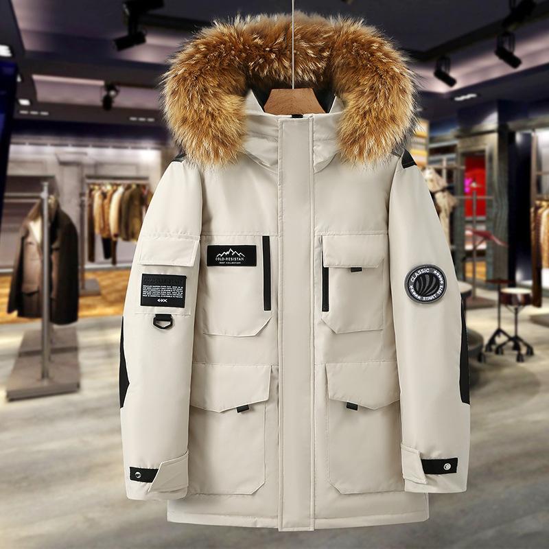 Padded unisex down jacket in workwear style