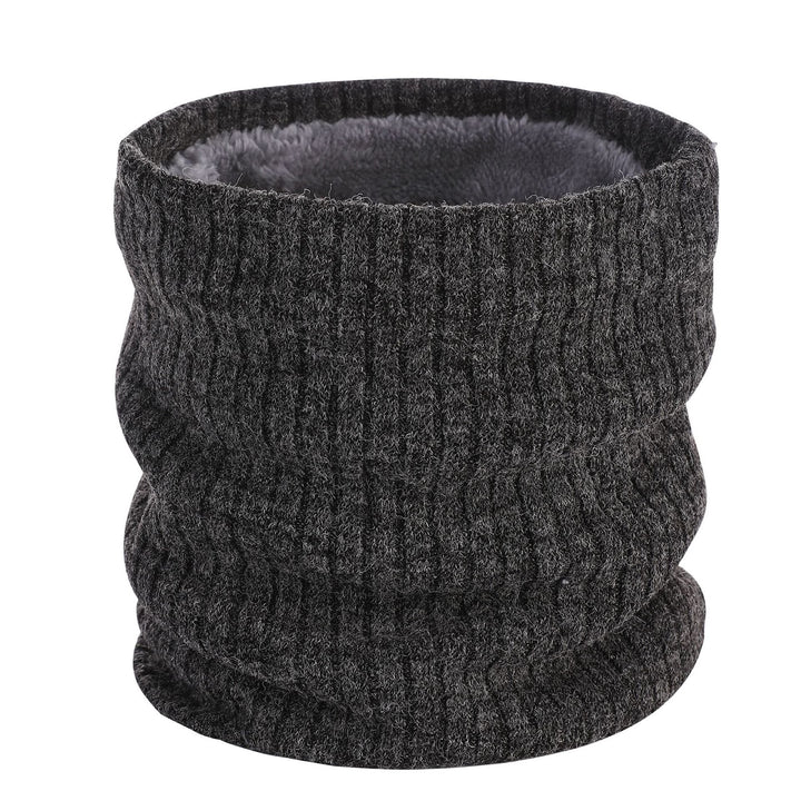 Fleece-lined knitted neck warmer for men and women